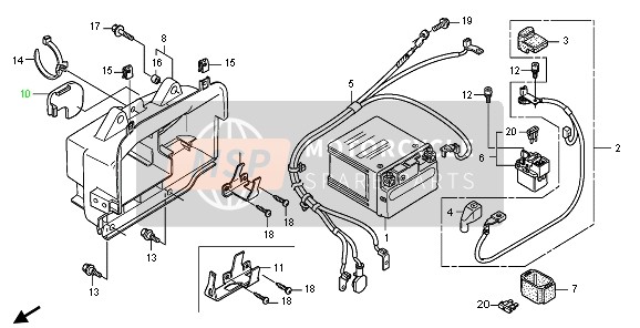 Honda FES150A 2009 Batteria per un 2009 Honda FES150A